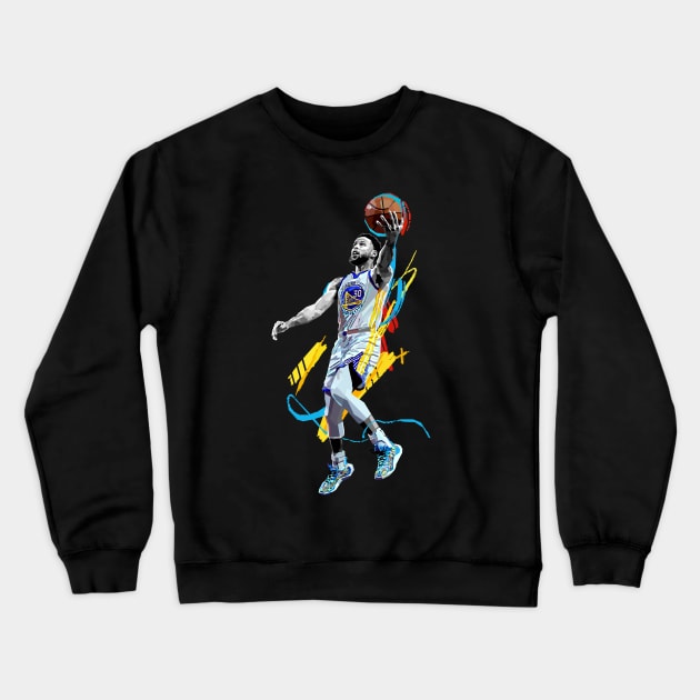 Stephen Curry Lay Up Black and White Crewneck Sweatshirt by awangwidyatama